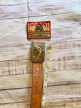 Boy Scout Philmont New Mexico Buckle and Original Leather Belt
